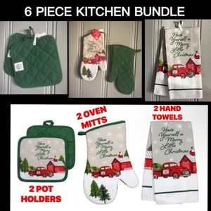 NWT 6 Pcs Kitchen Holiday Bundle- Have Yourself A Merry Little Christmas-